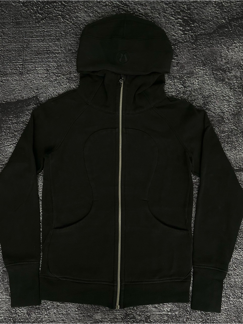 Lululemon Scuba Hoodie Black Women's Size 8 Full Zip Cotton Fleece Classic